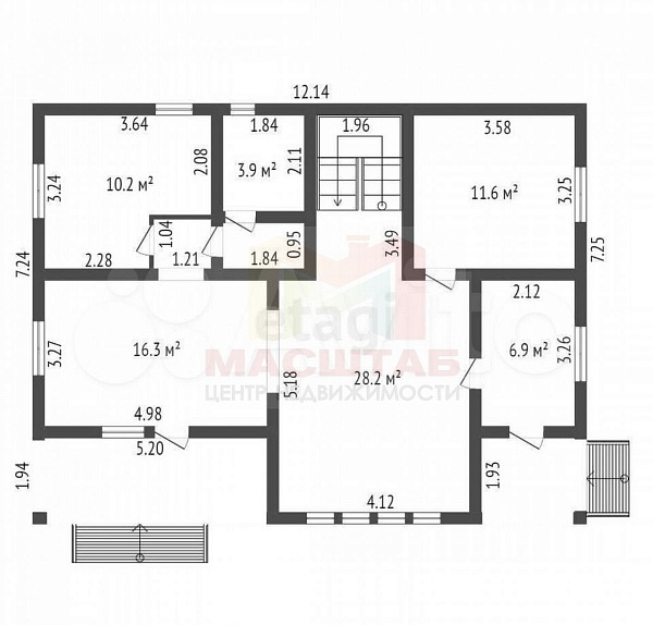 Дом 194м2 на участке 6 сот